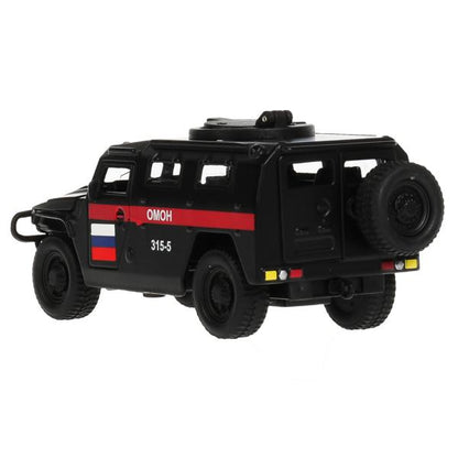 CT12-357-N-BL(MATTE)-WBМашина металл звук-свет ГАЗ ТИГР омон 13,7 см, дв.,капот, люк, инерц., кор. Т