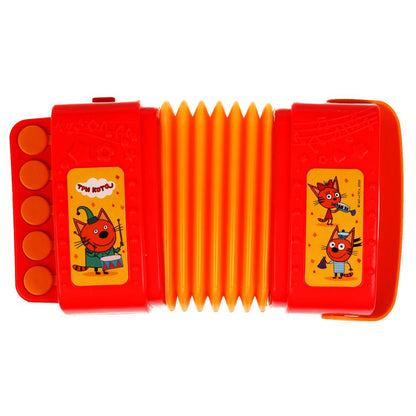 Музыкальная игрушка гармошка Три Кота 35 песен,мелодий,звуков.свет.кор.бат. Умка в кор.48шт