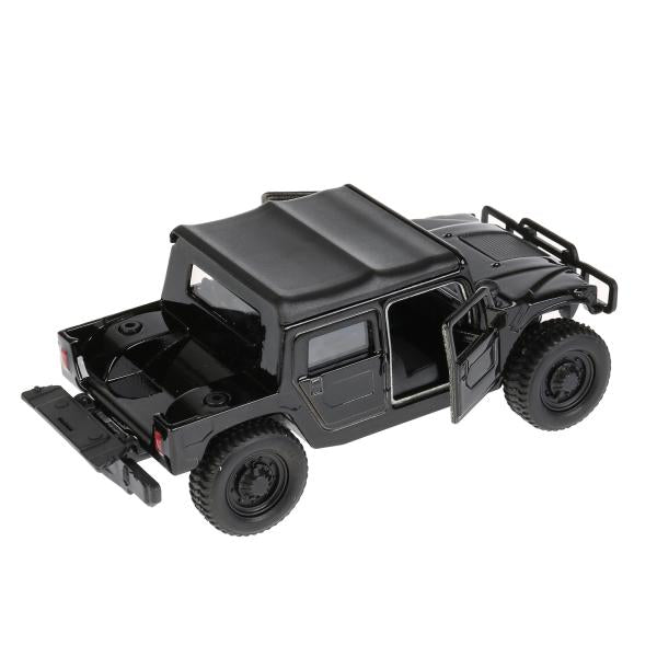 Машина металл Hummer H1 пикап черный 12см, открыв. двери, инерц. в кор. Технопарк в кор.2*24шт