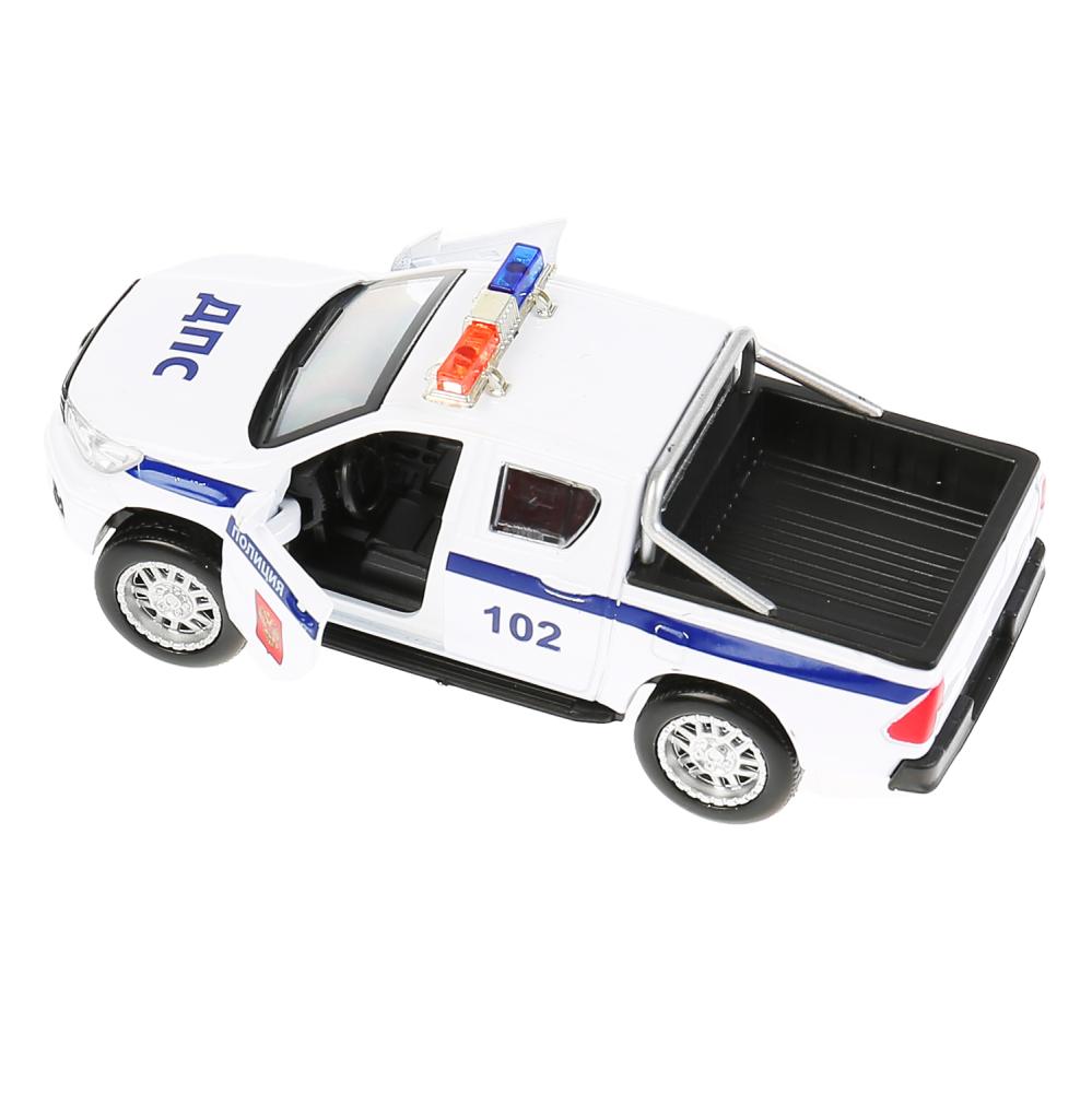 Machine en métal toyota hilux politique, 12 cm, ouverte. двери, инерц, белый, в кор. Parc technologique dans le cor.2*36шт