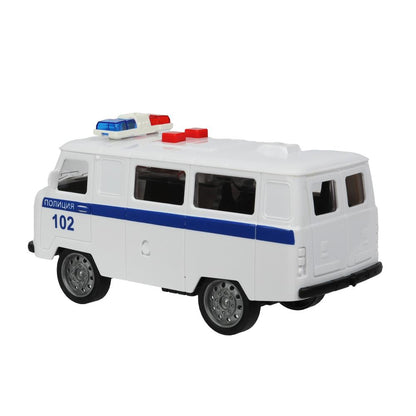 Машина пластик свет-звук ПОЛИЦИЯ 16 см, инерц., кор. Parc technologique dans le cor.2*48шт