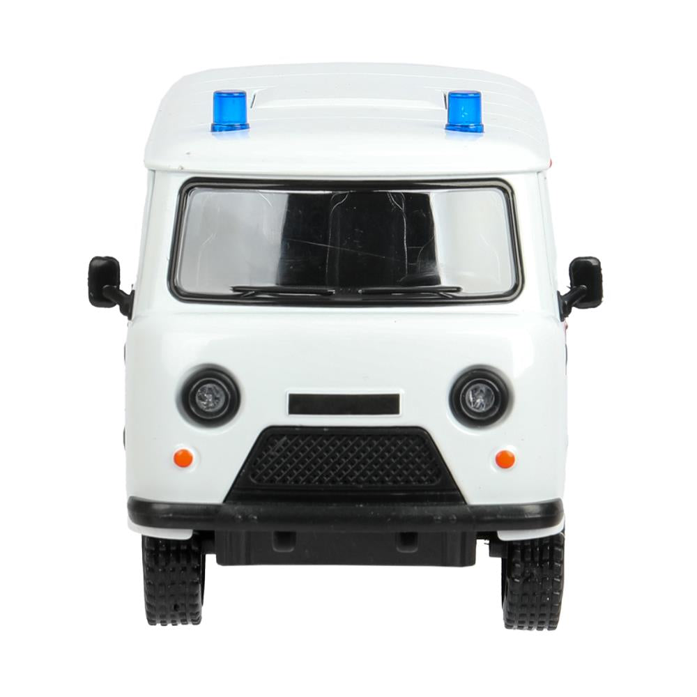 Машина металл светзвук УАЗ УАЗ 452 СКОРАЯ, 18,5 см, св-зв,дв,люк,баг,ин,бел Технопарк в кор.2*18шт