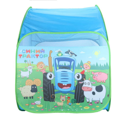 Палатка детская игровая СИНИЙ ТРАКТОР 85х83х100см, в сумке Играем вместе в кор.24шт
