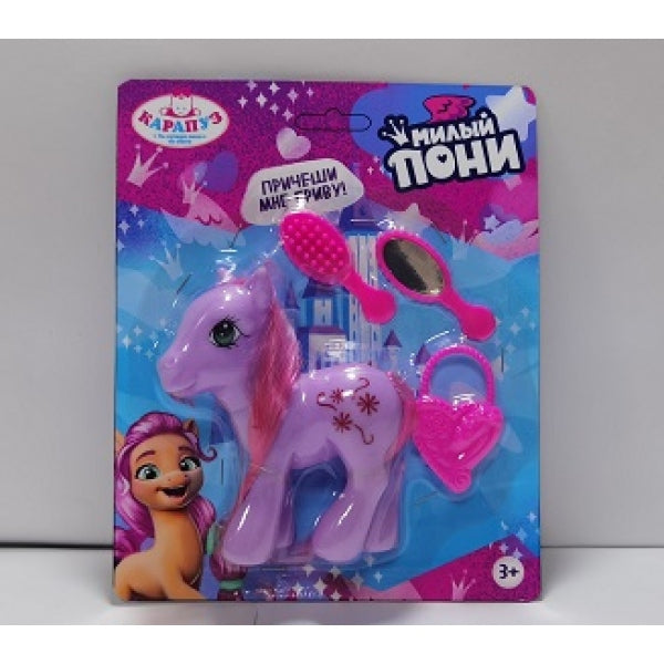 Единорог 11 см, пластиковый, 3 шт., на блистере КАРАПУЗ в кор.2*144шт