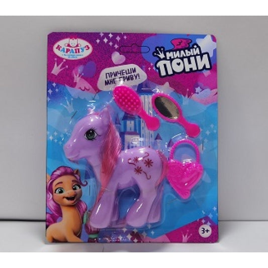 Единорог 11 см, пластиковый, 3 шт., на блистере КАРАПУЗ в кор.2*144шт