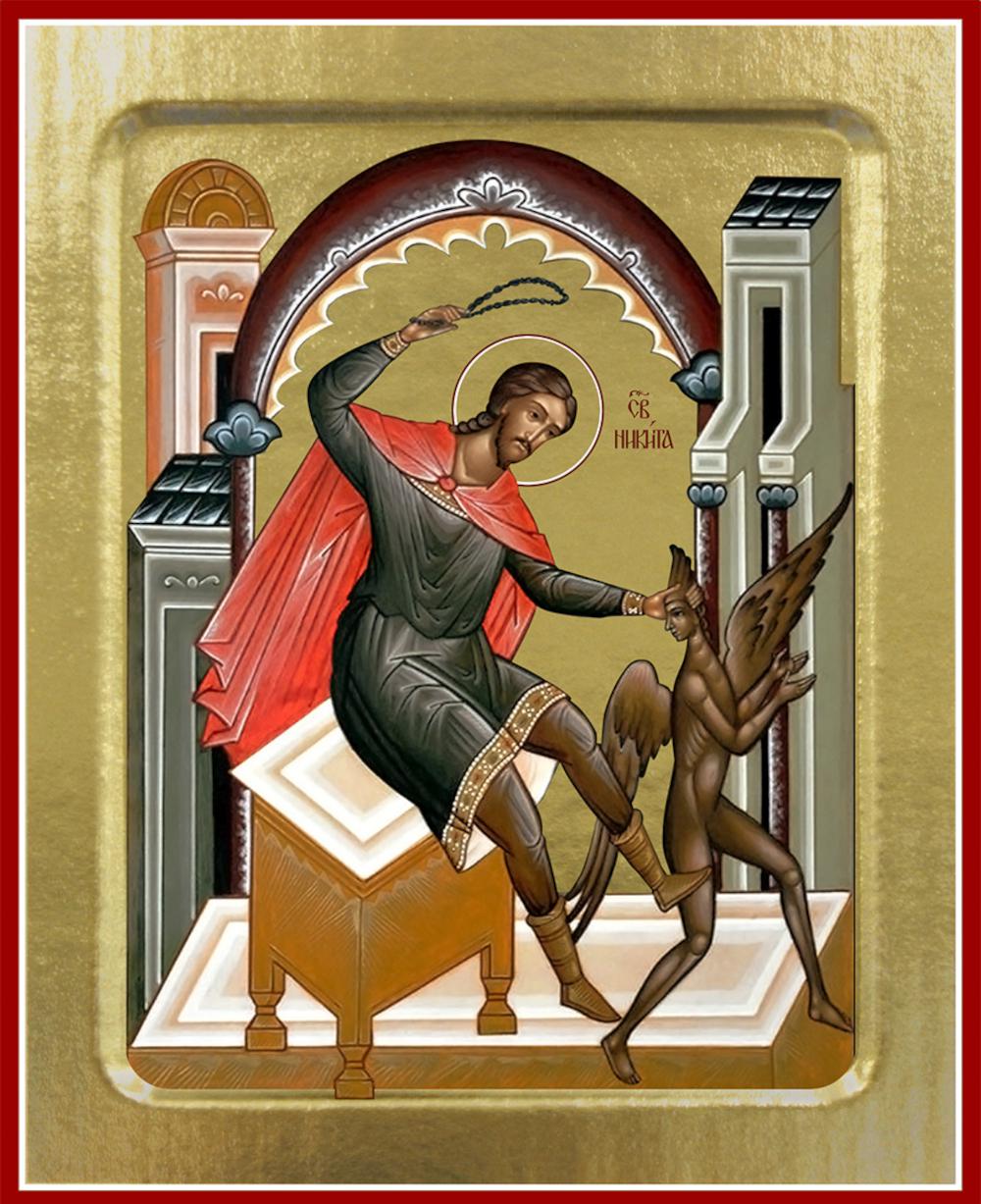 Икона Никиты Бесогона, святого (на дереве): 125 х 160