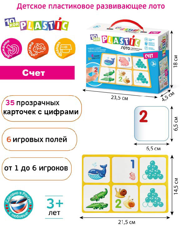 ЛОТО ПЛАСТИК "СЧЕТ" СЕРИЯ 10KOR PLASTIQUE в кор.14шт
