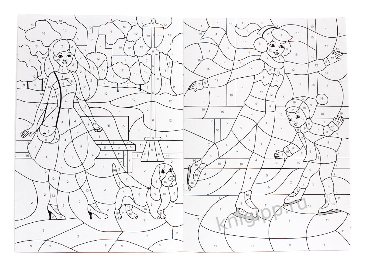 РАСКРАСКА ПО НОМЕРАМ. ДЛЯ ДЕВОЧЕК