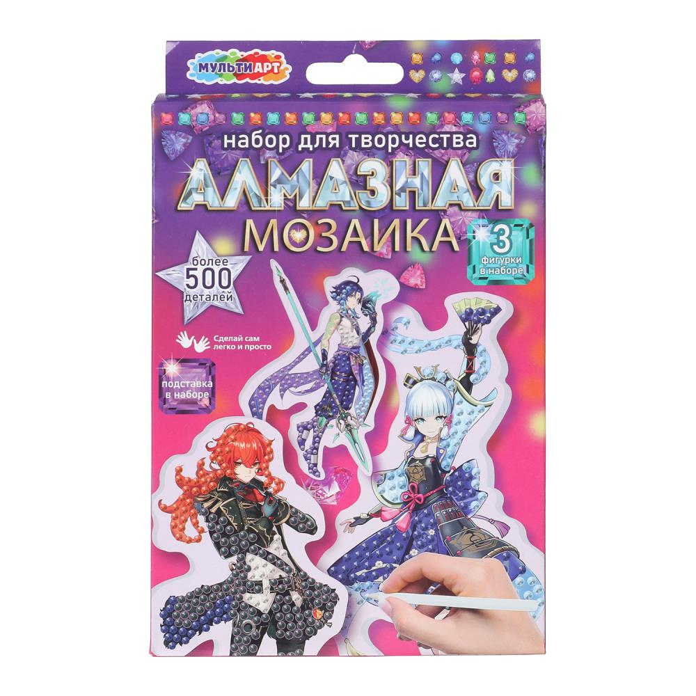 Алмазная мозаика фигурная на подставке 10*15 см геншин МУЛЬТИ АРТ в кор.100шт