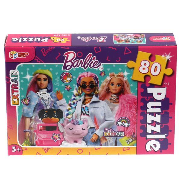 Барби. Пазлы классические в коробке. Пазл 80 деталей. Умные игры уп.16шт в кор.128шт