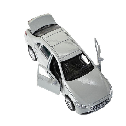 Машина металл MERCEDES-BENZ s-class v223 12см,дв,багаж,инер,серебристый,кор. Технопарк в кор.2*36шт