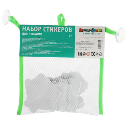 Игрушка пластизоль для ванны набор стикеров ева овощи 10 шт, сетка КАПИТОШКА в кор.50наб