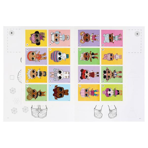 Веселые девчонки. Лол. (Наклей и раскрась, А4). 214х290мм. Объем:16 стр.+ 16 наклеек Умка в кор.50шт