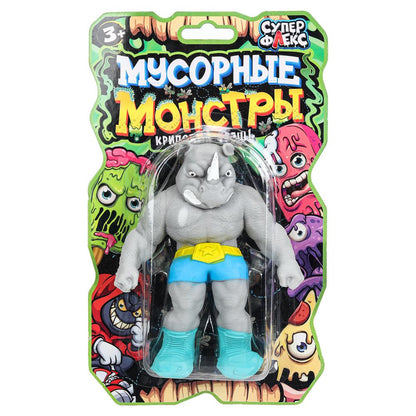 Игрушка тянучка мусорные монстры, блистер Супер Флекс в кор.3*12шт