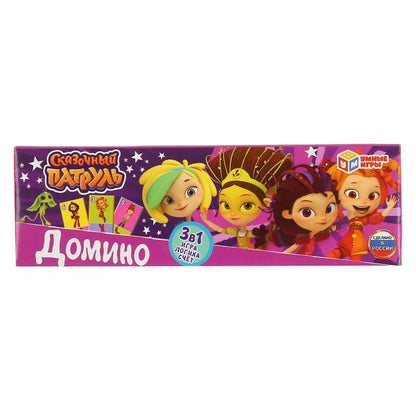 ДОМИНО ПЛАСТМАССОВОЕ "УМНЫЙ ИГРЫ" СКАЗОЧНЫЙ ПАТРУЛЬ 3-В-1 В КОР. в кор.100шт