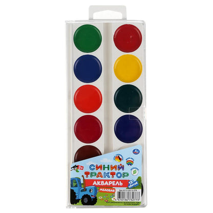 Акварель 12 цв. в пластиковой<br> упаковка Синий трактор. ТМ УМКА в кор.40шт