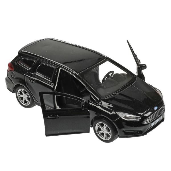 Машина металл FORD FOCUS TURNIER длина 12 см, дверь, сумка, инерц, черный, кор. Технопарк в кор.2*36шт
