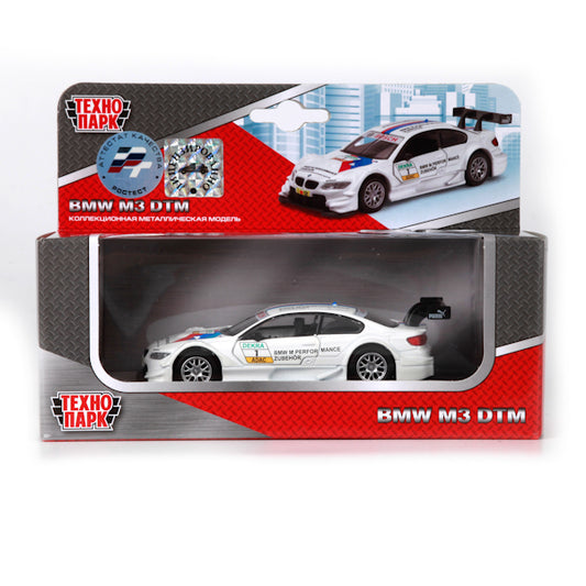 МАШИНА "ТЕХНОПАРК" МЕТАЛЛ. ИНЕРЦ. BMW M3 DTM, 1:42, ОТКРЫВ. ДВЕРИ В РУСС. КОР. в кор.2*36шт