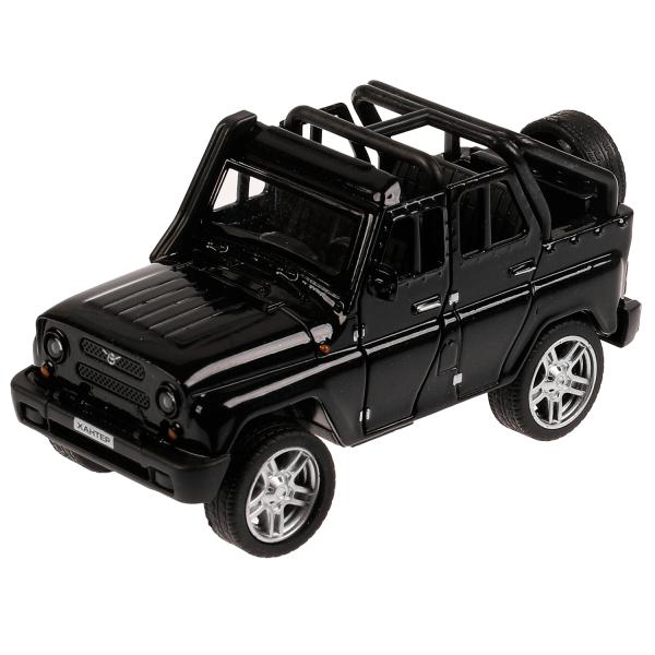 Машина металл УАЗ HUNTER длина 11,5 см, двери, багажник, инерц, черный, кор. Технопарк в кор.2*36шт