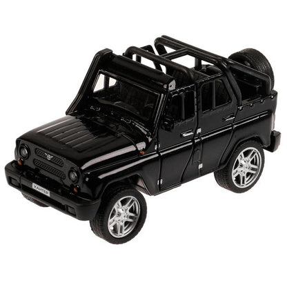 Машина металл УАЗ HUNTER длина 11,5 см, двери, багажник, инерц, черный, кор. Технопарк в кор.2*36шт
