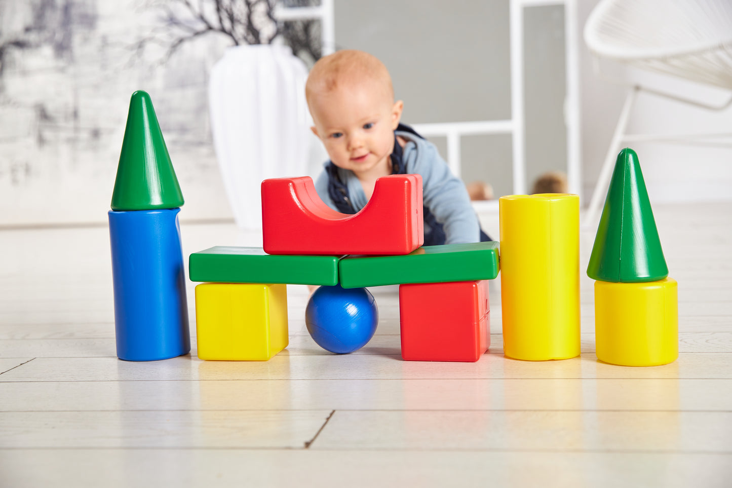 Конструктор из выдувной пластмассы Теремок 36 деталей, выдувка