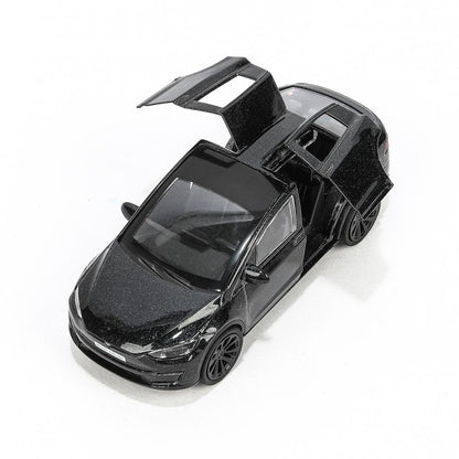 MODELX-12-BK Машина металл tesla model x plaid 12 см, двери, черн, кор. Технопарк в кор.2*36шт