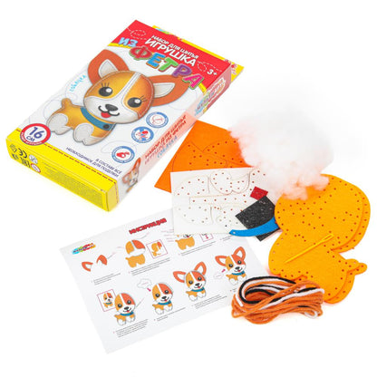 Игрушка из фетр cобачка МУЛЬТИ АРТ в кор.66шт