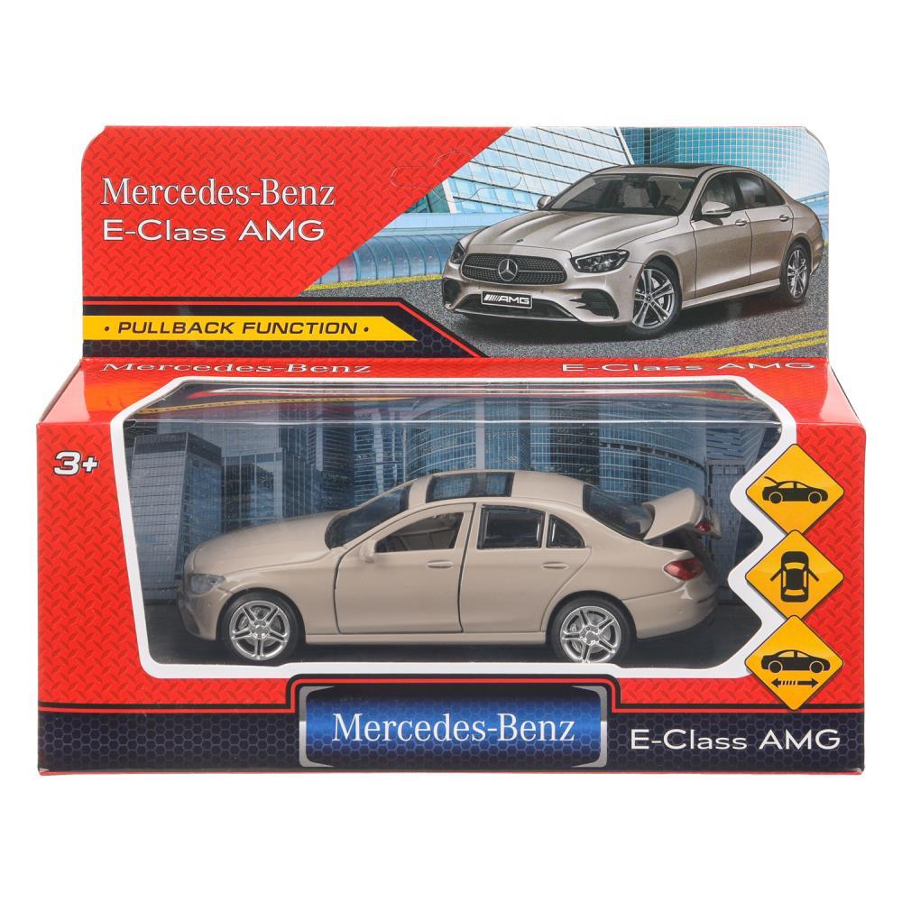 Машина металл MERCEDES-BENZ classe e amg 12см, дв,баг,ин,золотистый, кор. Parc technologique dans le cor.2*36шт