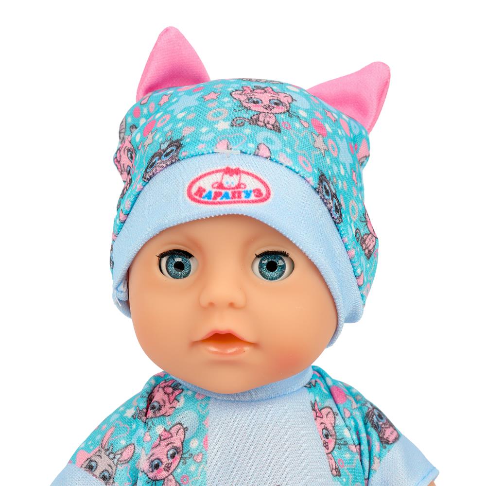 Пупс озвучивает 25см, пьет, пишет, закр. глазки, 4акс, 50 звуков КАРАПУЗ в кор.24шт