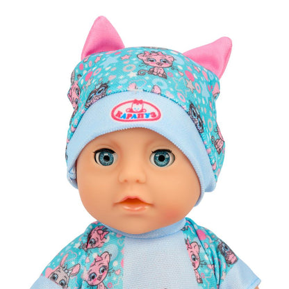 Пупс озвучивает 25см, пьет, пишет, закр. глазки, 4акс, 50 звуков КАРАПУЗ в кор.24шт