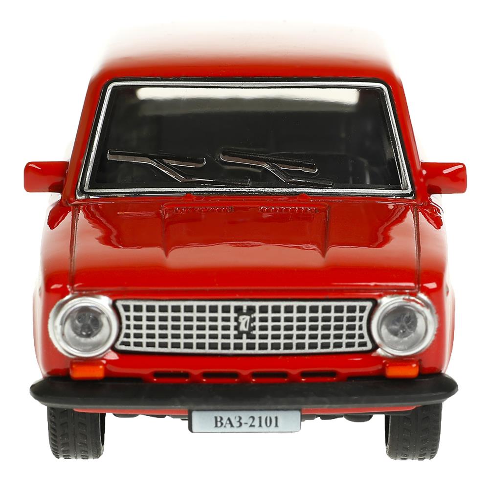 Машина металл ваз-2101 длина 12 см, двери, багажник, инерц, красный, кор. Технопарк в кор.2*36шт