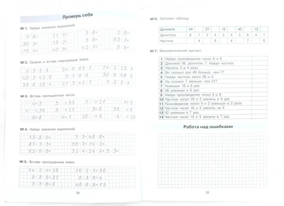 Математика 2-3кл  Табличное умножение и деление