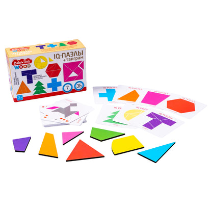 Игра настольная головоломка "IQ Пазлы + танграм" серии "Baby Toys wood"