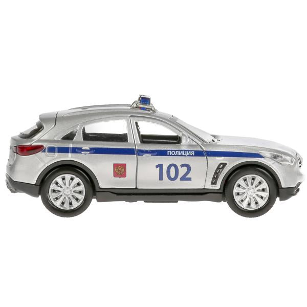 Машина металл свет-звук "INFINITI QX70 ПОЛИЦИЯ" 12см, открыв. двери, инерц., Технопарк в кор.2*36шт