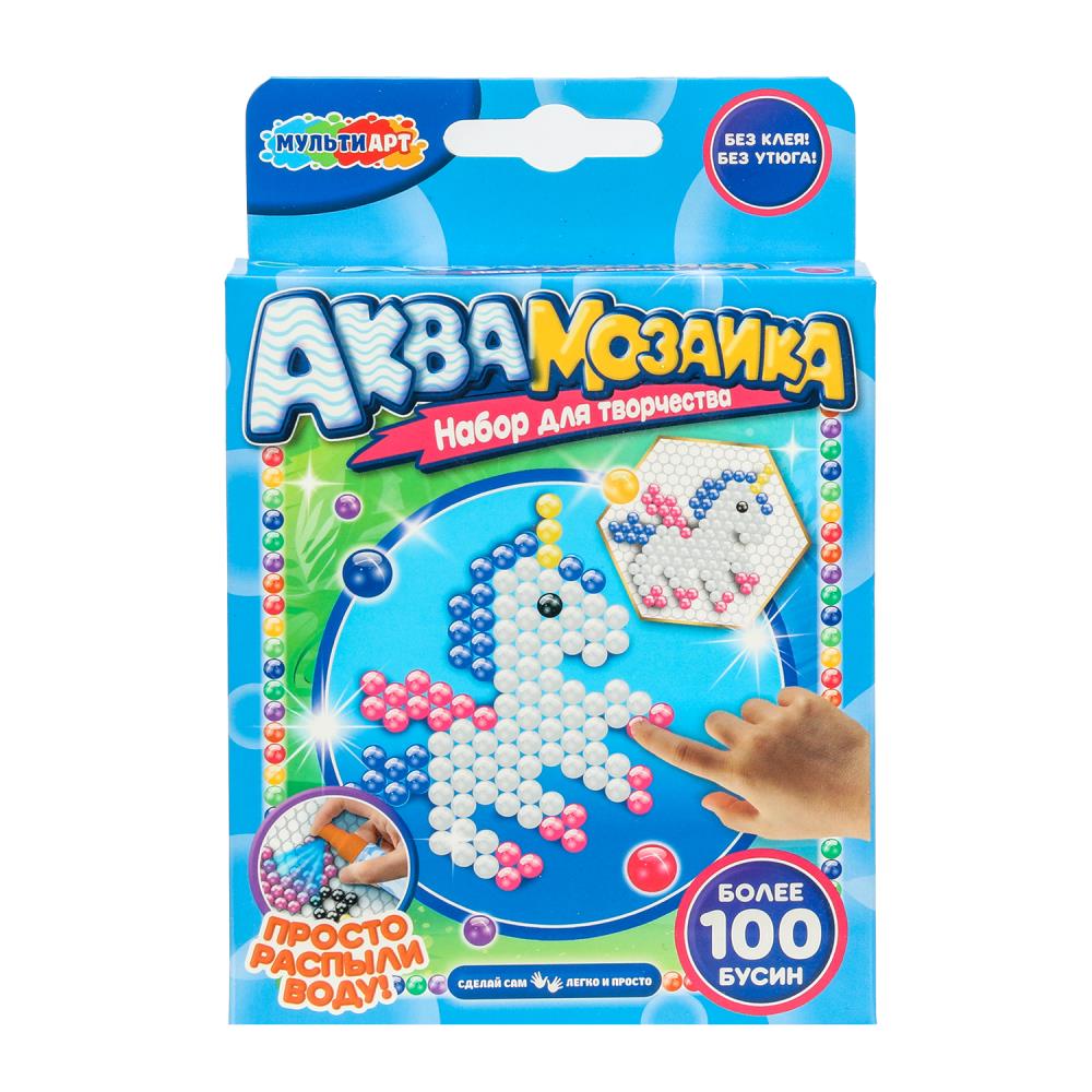 Аквамозаика 100 бусин единорог МУЛЬТИ АРТ в кор.48шт