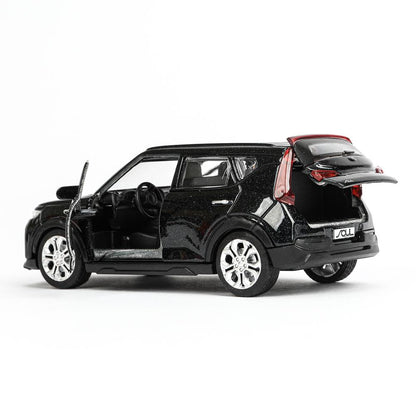 Машина металл KIA soul длина 12 см, double, багаж., инерц, черный, кор. Parc technologique dans le cor.2*36шт