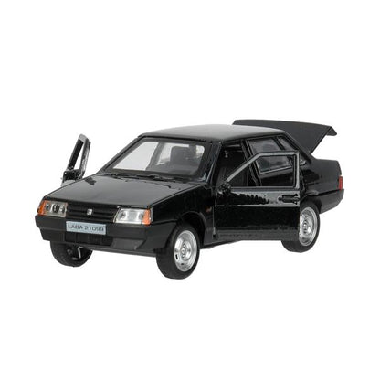 Машина металл свет-звук LADA 21099"спутник",12см,откр дв,баг,инер,черный,кор Технопарк в кор.2*36шт