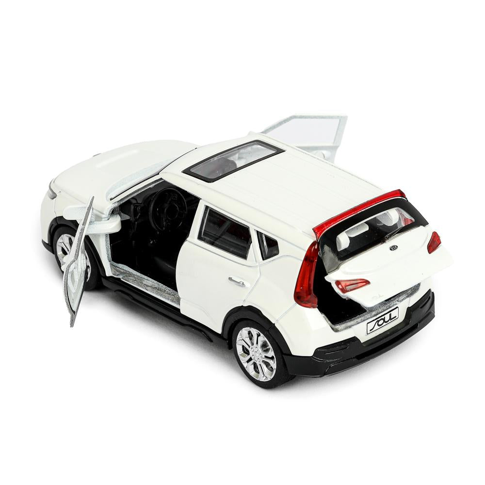 Машина металл KIA soul длина 12 см, двери, багаж., инерц, белый, кор. Parc technologique dans le cor.2*36шт