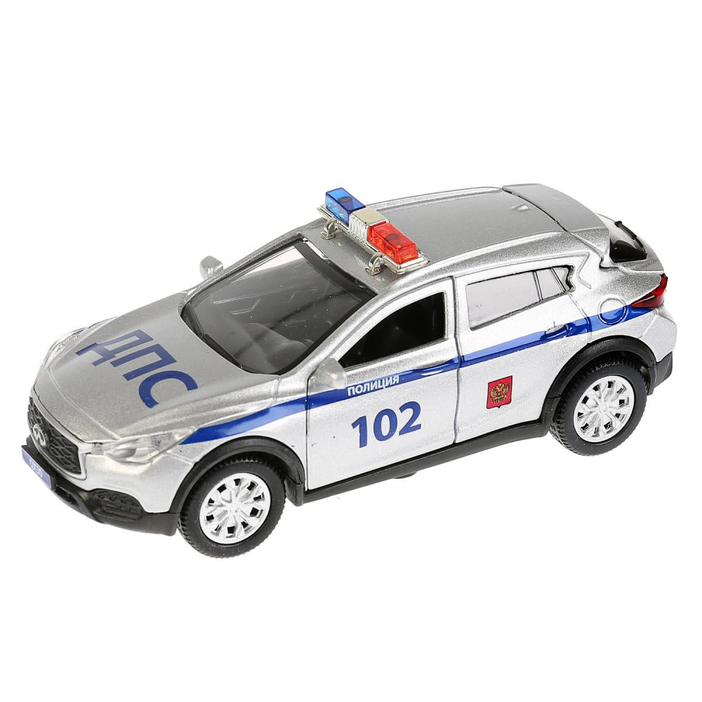 Машина металл "INFINITI QX30 ПОЛИЦИЯ", длина 12см, откр. двери, инерц, в кор. Технопарк в кор.2*36шт