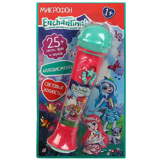 Микрофон ЭНЧАНТИМАЛС 25+ песен, свет-звук, на блист. Умка в кор.2*72шт