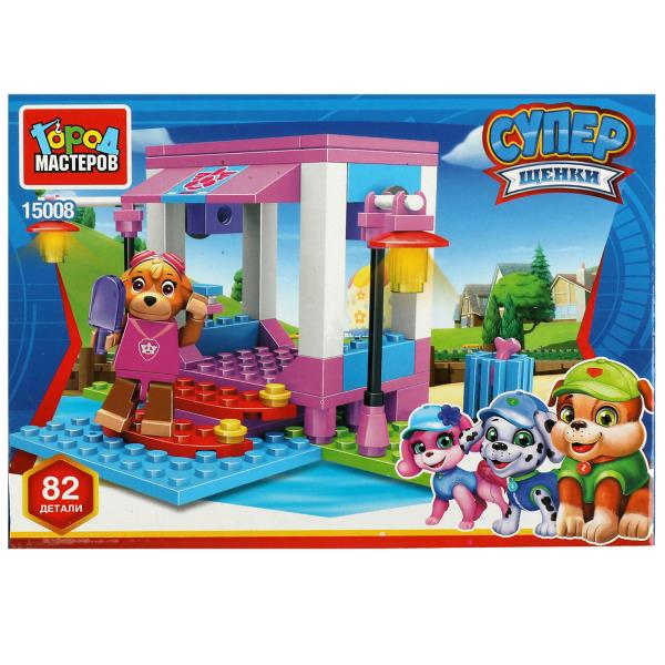 Конструктор супер щенки: беседка в парке, 82 дет. Город мастеров в кор.2*72шт