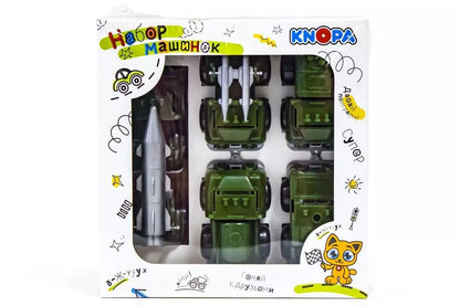 KNOPA. Набор машинок "Вжух на войнушке" 10 см арт.86263 /4 (Пластмастер)