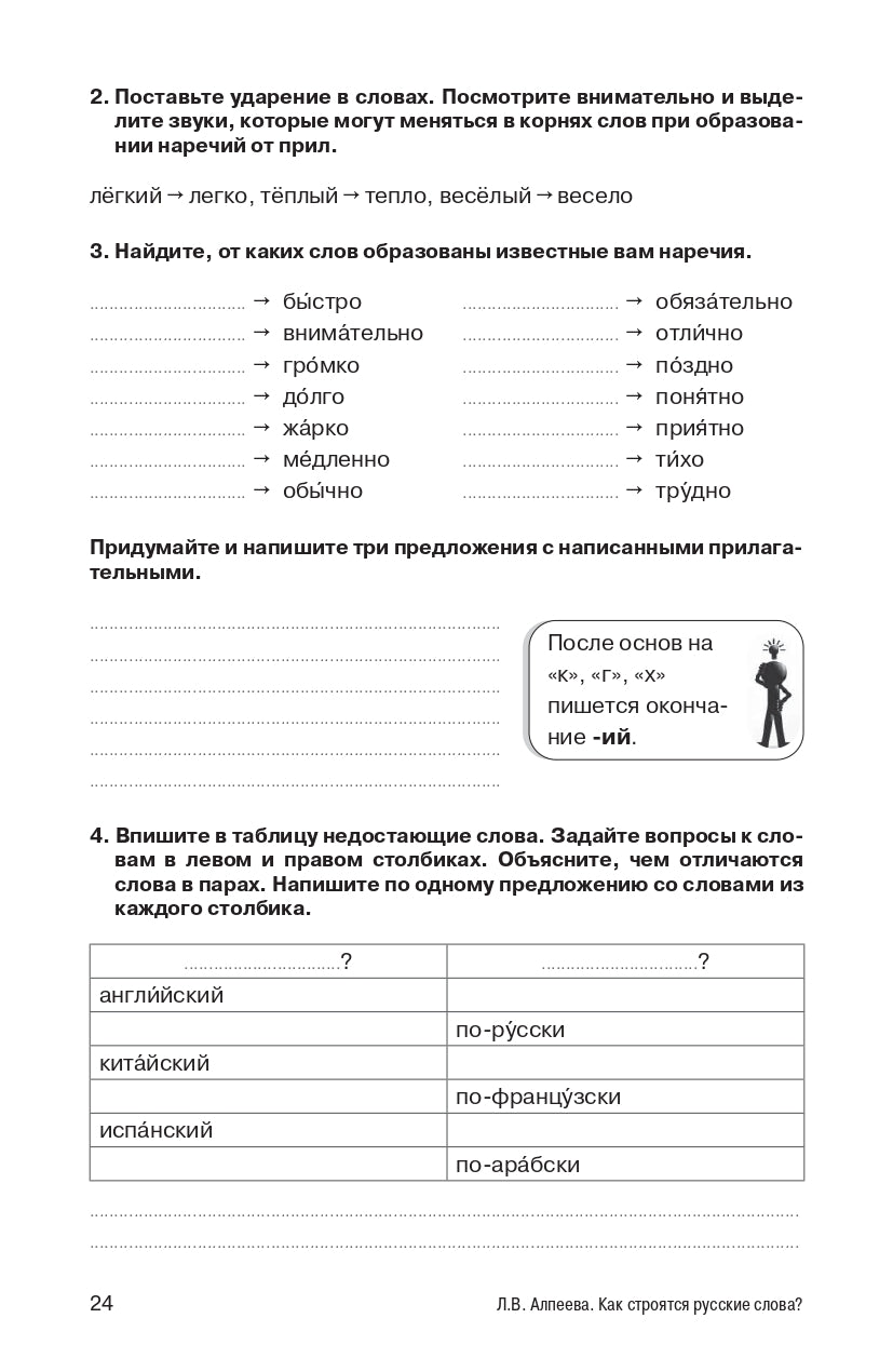 Как строятся русские слова?
