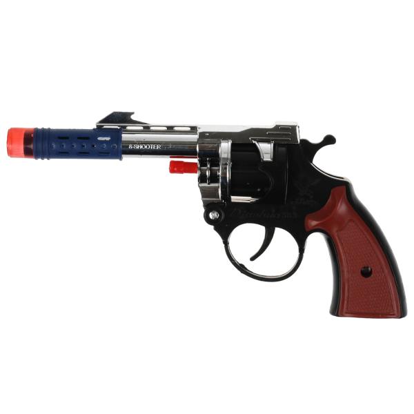 Револьвер для стрельбы пистонами 8 зарядов, блист.14,5*23*3см ИГРАЕМ ВМЕСТЕ в кор.2*144шт