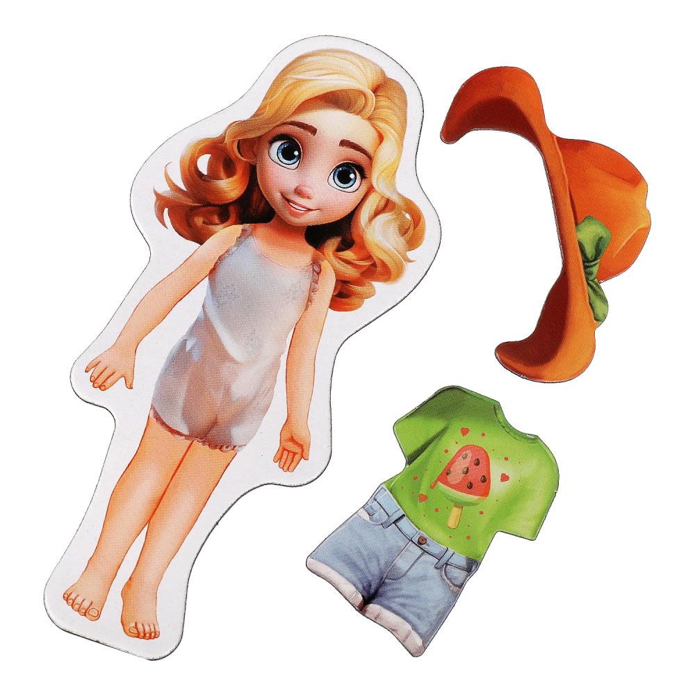 Одень куклу. Развивающая игра на магнитах. 58 предметов одежды., 3+. Умные игры в кор.20шт