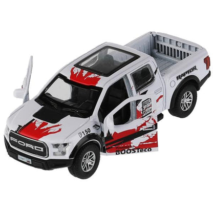 F150RAP-12SRT-WH 326504 Машина металл FORD F150 RAPTOR СПОРТ 12 см, двери, багаж, инерц, белый, кор.