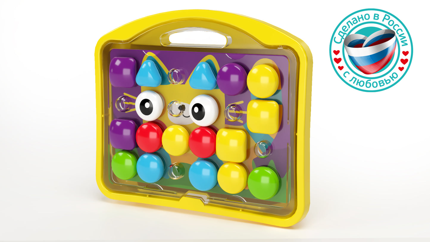 Мозаика для малышей в чемодане "Котик" d4,5/32 эл Baby Toys в кор.8шт