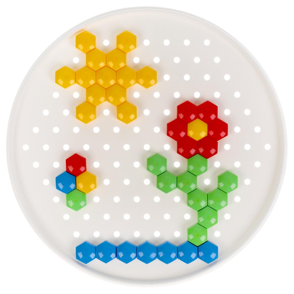 Мозаика пластиковая. 80 фишек. 4 цвета. Круглая. Диам.185мм. Сказочный патруль. Умные игры в кор24шт