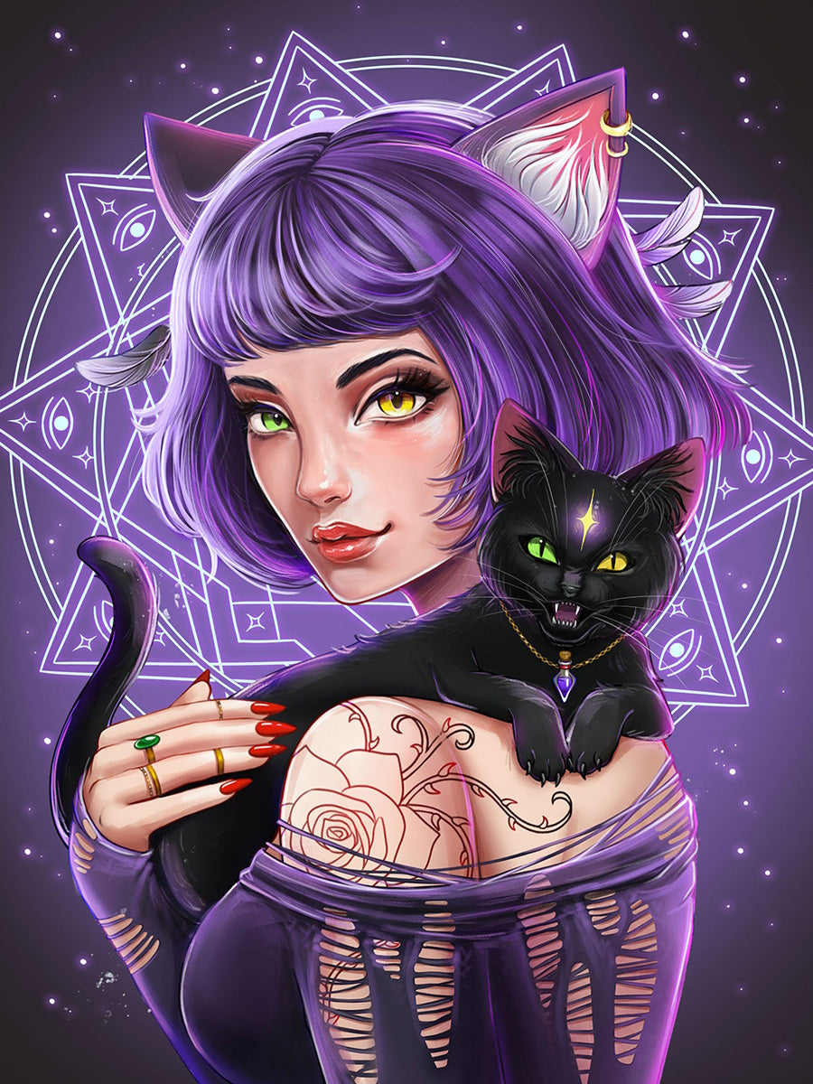 БЛОКНОТ ТОЧКАБУК Ведьмы. ВЕДЬМОЧКА С КОТОМ