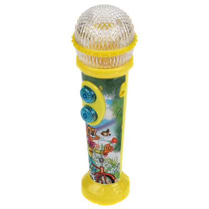 Микрофон со светом 25 песен,звуков на рус и англ языках, аплодисменты.блист.бат. Умка в кор.72шт
